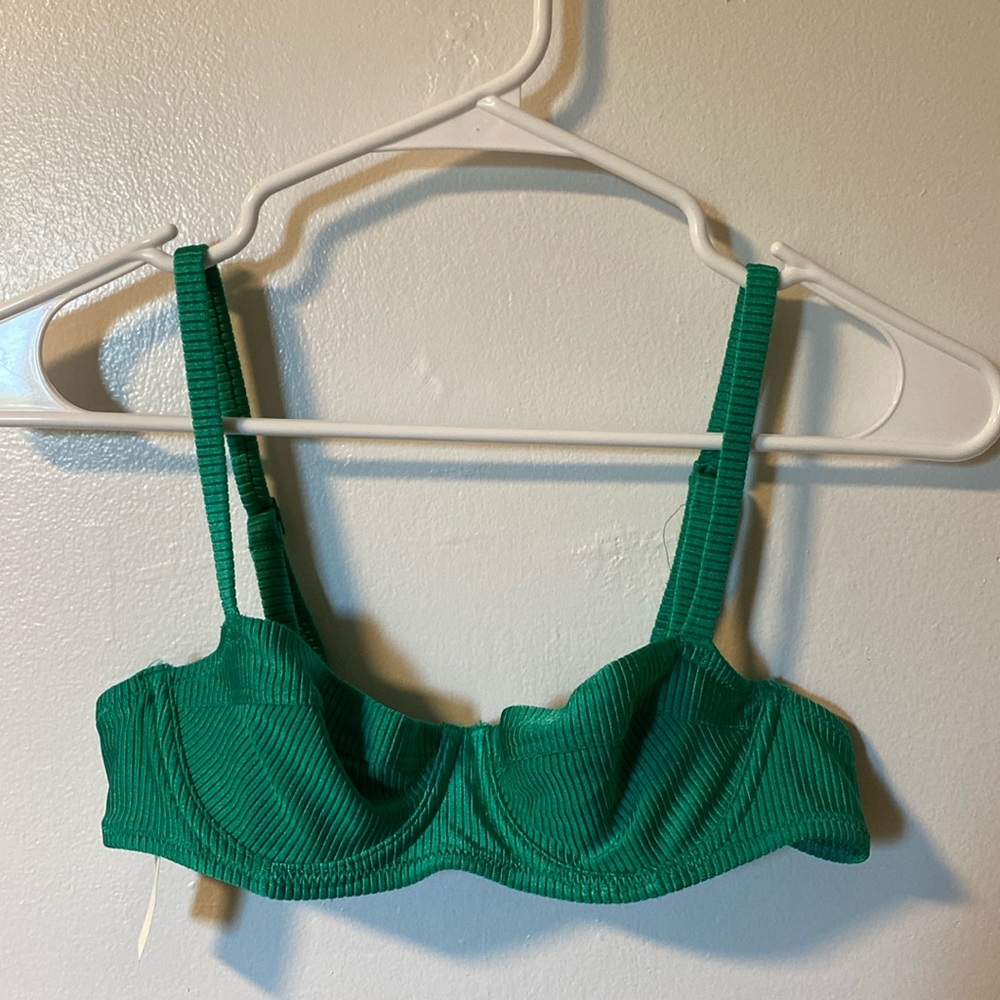aerie Green Unlined Underwire Bikini Top (32B)